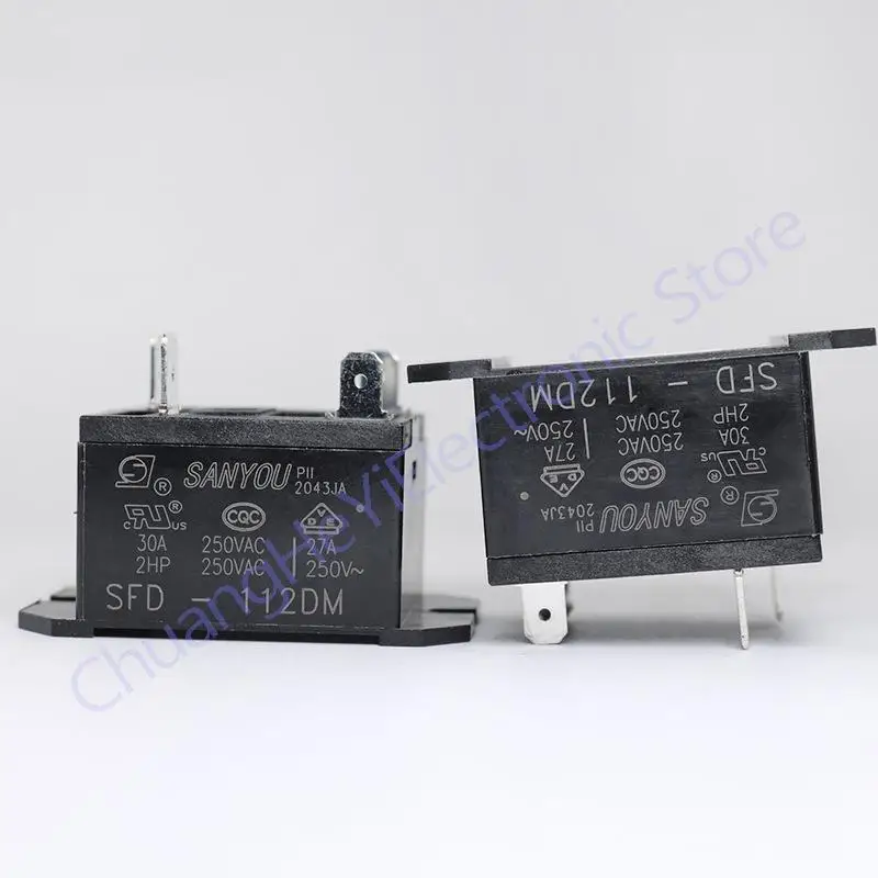 100%Original New SANYOU SFD-112DM 12VDC SFD-124DM 24VDC 4PINS 30A DC Power Relay 12V 24V Replaceable HF37F-012-1H HF37F-024-1H