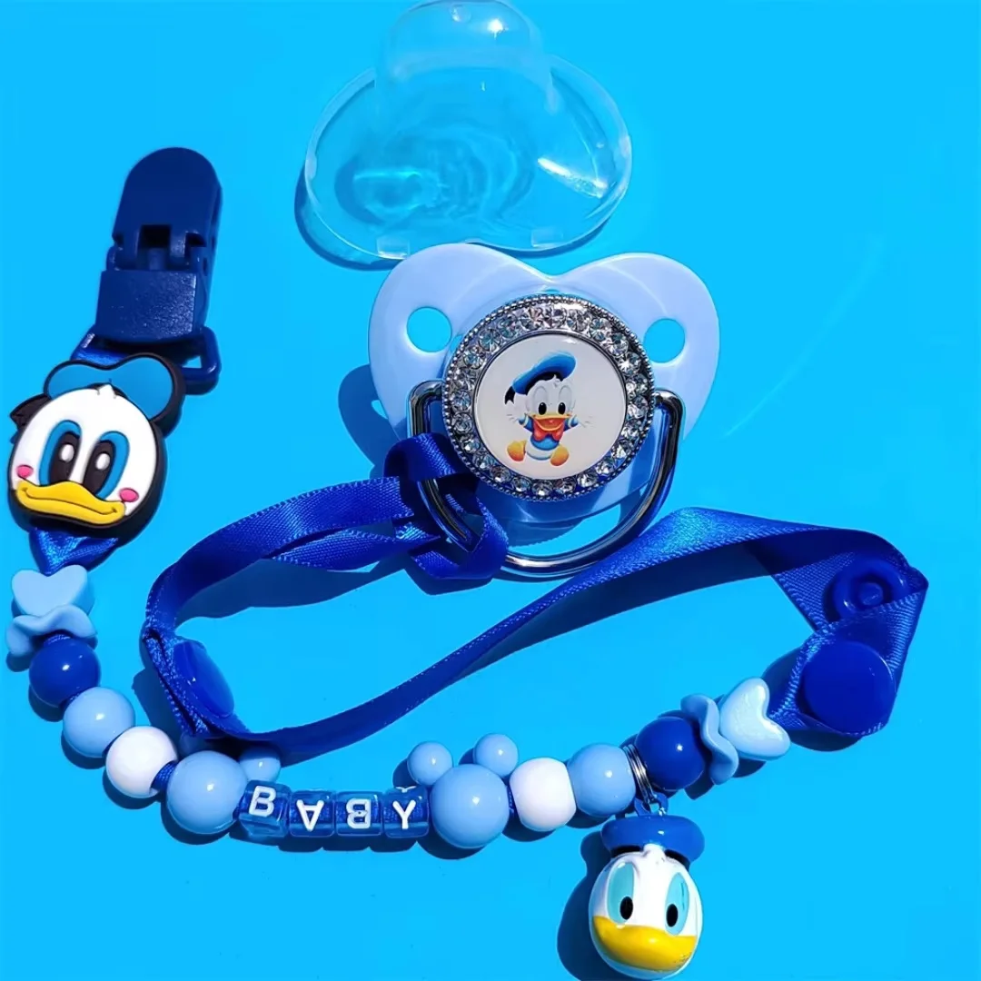 Hot Donald Duck image Pacifier Pacifier Sleep toy attachment Tetine personalissame pracimnom Free Write unique English letters