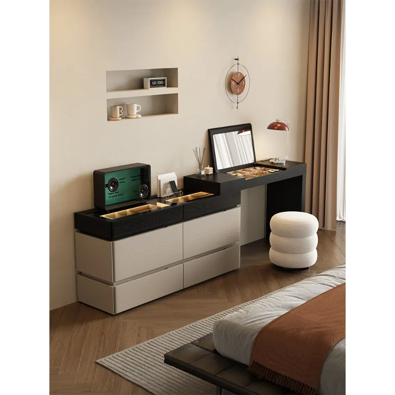 

Italian minimalist dresser chest cabinet integrated cabinet modern bedroom simple bedside makeup table storage cabinet