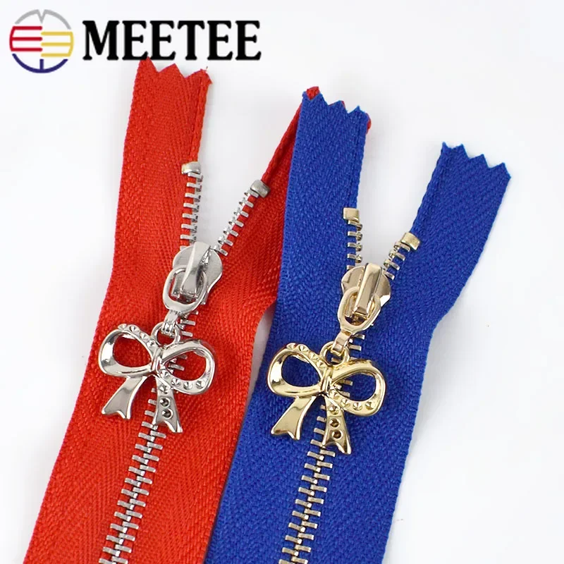 5/10Pcs Meetee 15-30cm 3# Metal Zippers Close-end Zipper for Pocket Bags Zips Auto Lock Zip DIY Decor Garment Sewing Accessories