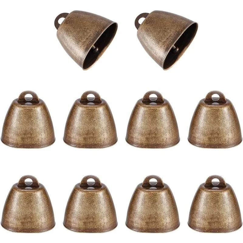 10 Pcs Farm Animal Bell Craft Bells Grazing Iron Bell Goat Bell Retro Christmas Iron Bell Pendant Metal Pet Bell Noisemaker Call