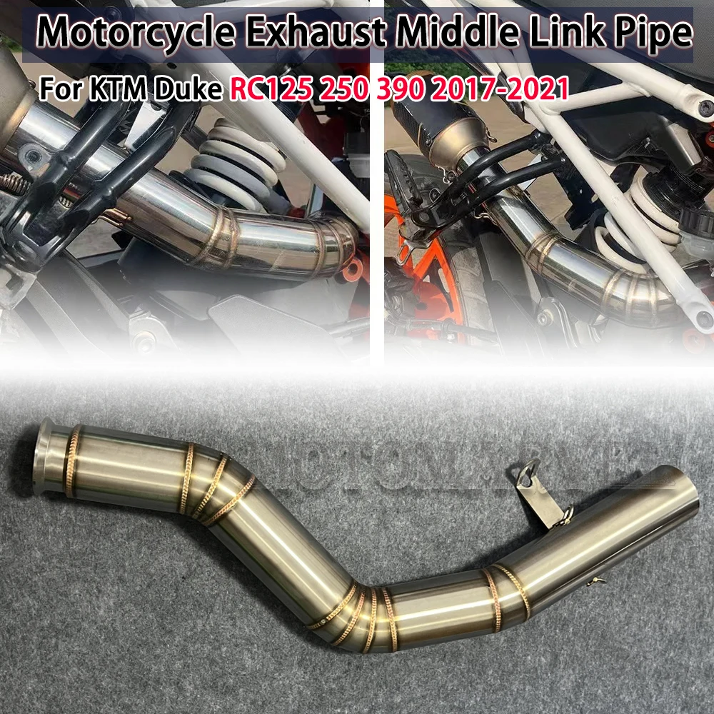 

Motorcycle Exhaust System Escape 51MM High position Middle Link Pipe For KTM Duke 125 250 390 KTM RC390 RC250 2017-2021