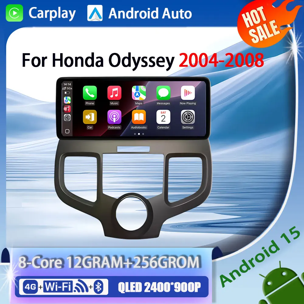 

12,3 "Android 15 для Honda Odyssey 2004-2008 автомобильный радиоприемник мультимедийный плеер навигация стерео DSP Carplay 4G WIFI