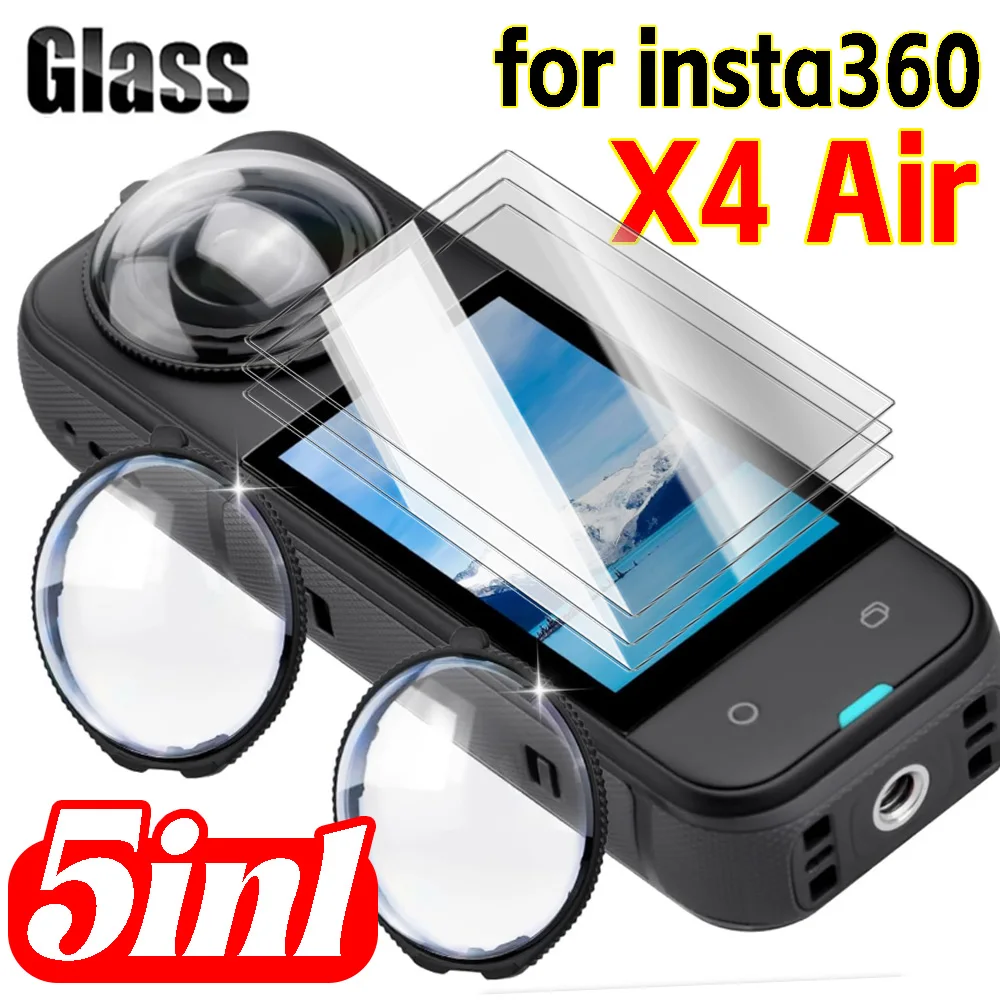 1-5Pcs Tempered Glass Screen Protector Optical PC Cover for Insta360 X4Air Anti-scratch Rotating Lens Cover for Insta 360 X4 Air