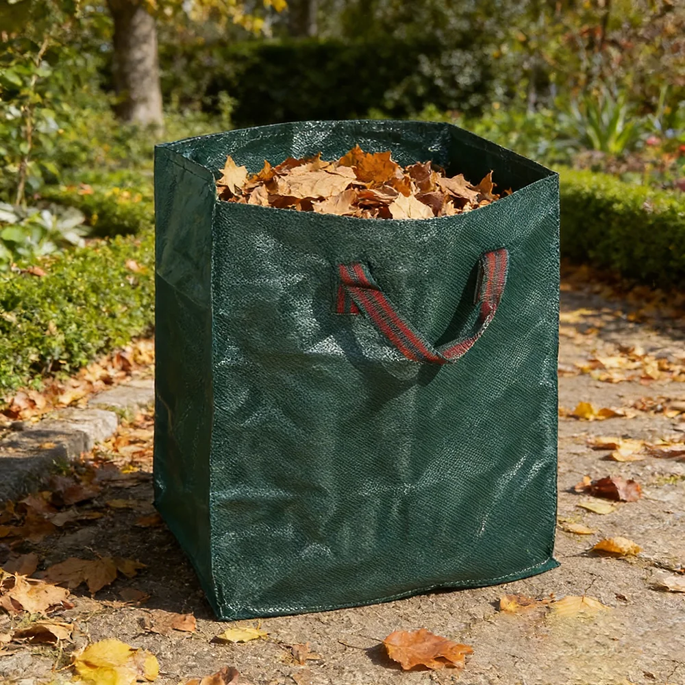 Sac de rangement de jardin robuste de 60/125 L | Sac de ramassage de feuilles et de débris de jardin réutilisable, résistant aux perforations, avec poignées renforcées