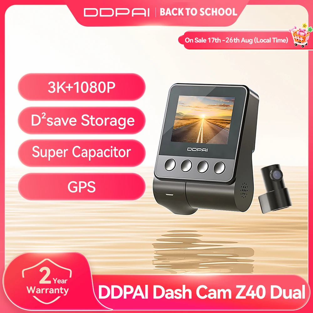 Ddpai z40 dash cam gravador de câmera do carro sony imx335 1944p hd vídeo gps rastreamento 360 rotação wifi dvr 24h protetor estacionamento