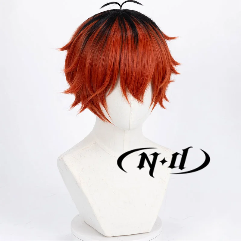ND Stark Cosplay Wigs Anime Frieren: Beyond Journey\'s End Stark Red Black Roots Cosplay Hair Wigs for Comic Con Coser Halloween