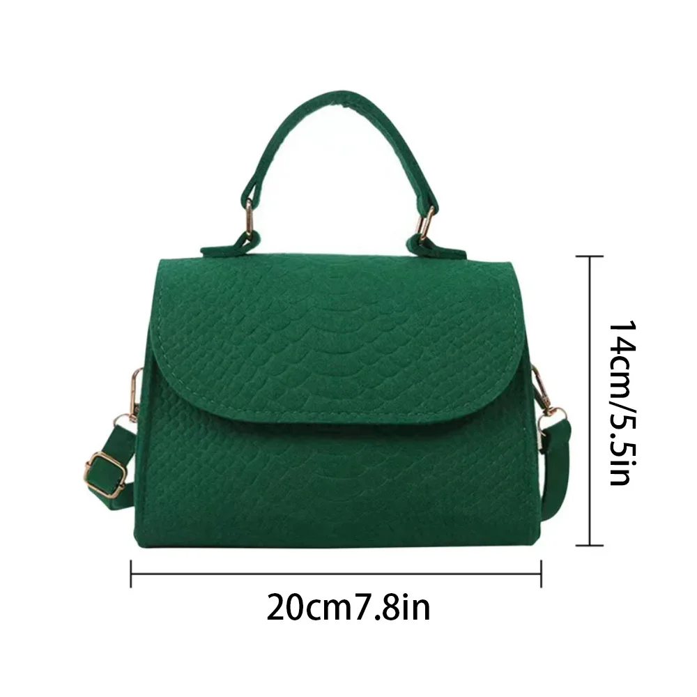 Ladies Handbag Vintage Luxury Crossbody Underarm Bag Crocodile Embossed Felt Bag Women\'s Handbag Small Square Bag Messenger Bag