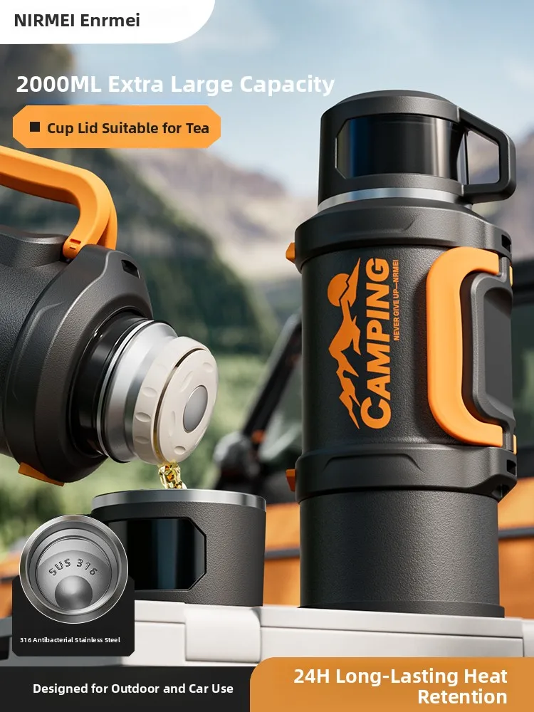 

Большая термобутылка для путешествий, портативная автомобильная, мужская, новая модель, для горячей воды, из нержавеющей стали, кружка