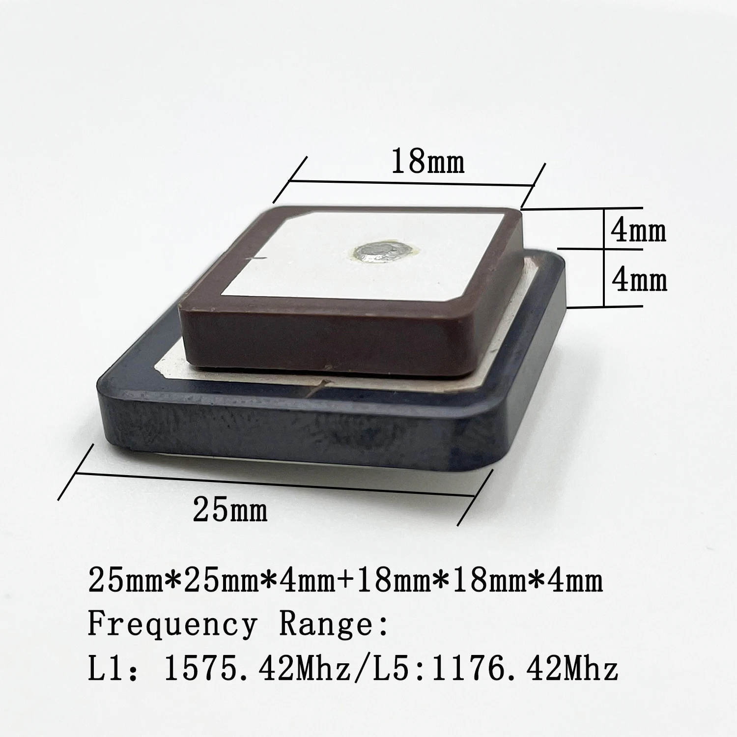 2 pieces L1+L5 Ceramic GLONASS GPS Antenna Passive Antenna  25x25x4mm L1L5 GPS Patch Antenna For GPS Antenna Module 8dbi