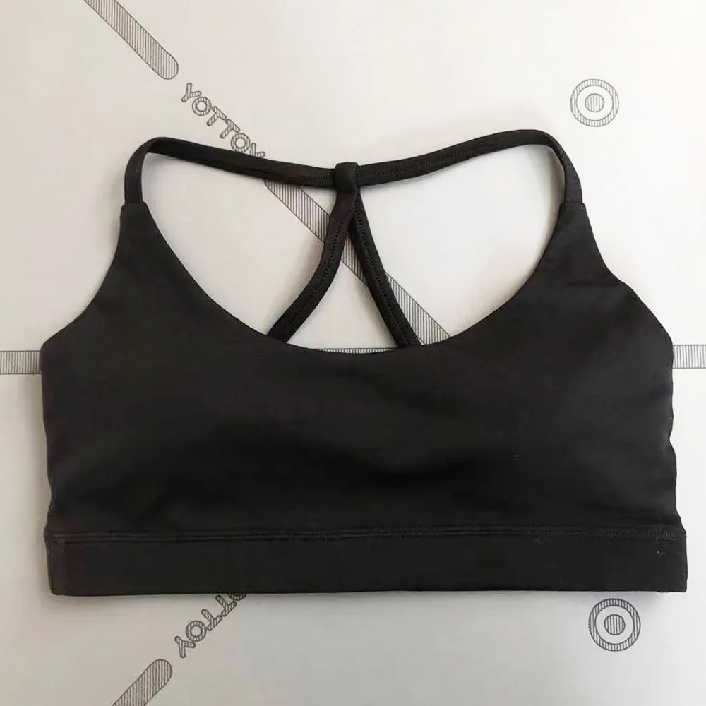 Reggiseno Fitness Push Up Nylon Solid U-Neck Cross Back Stretch abbigliamento sportivo di base per le donne palestra Yoga Runnning Training Workout