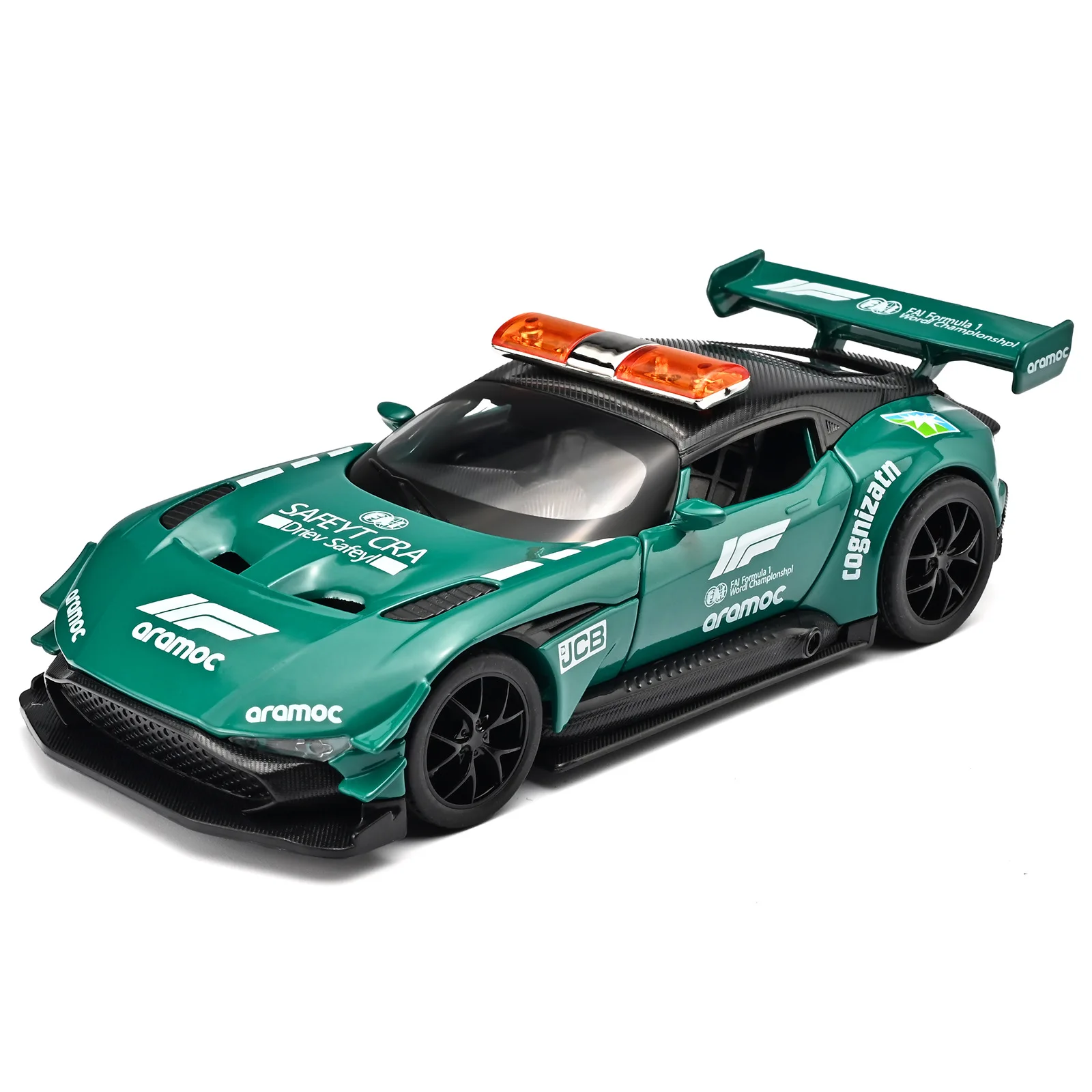 

1:32 Aston Martin Vulcan Safety Car Alloy Metal Diecast Model Car Sound & Light Pull Back Collection Hobby Children Toy Car Gift