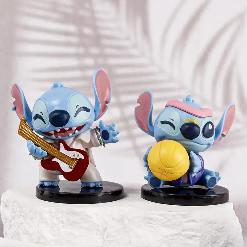 6 pezzi Disney Stitch Action Figure modello simpatico cartone animato Anime Stitch bambola ornamento moda decorazione della stanza giocattoli regali di festa