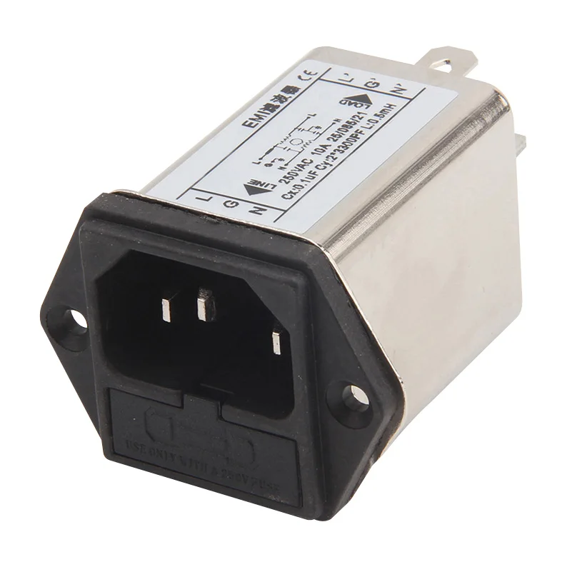 Integrated Design IEC Input Module Industrial Electronic Equipment 10A Rated Current 250 V AC 3.3nF Capacitance