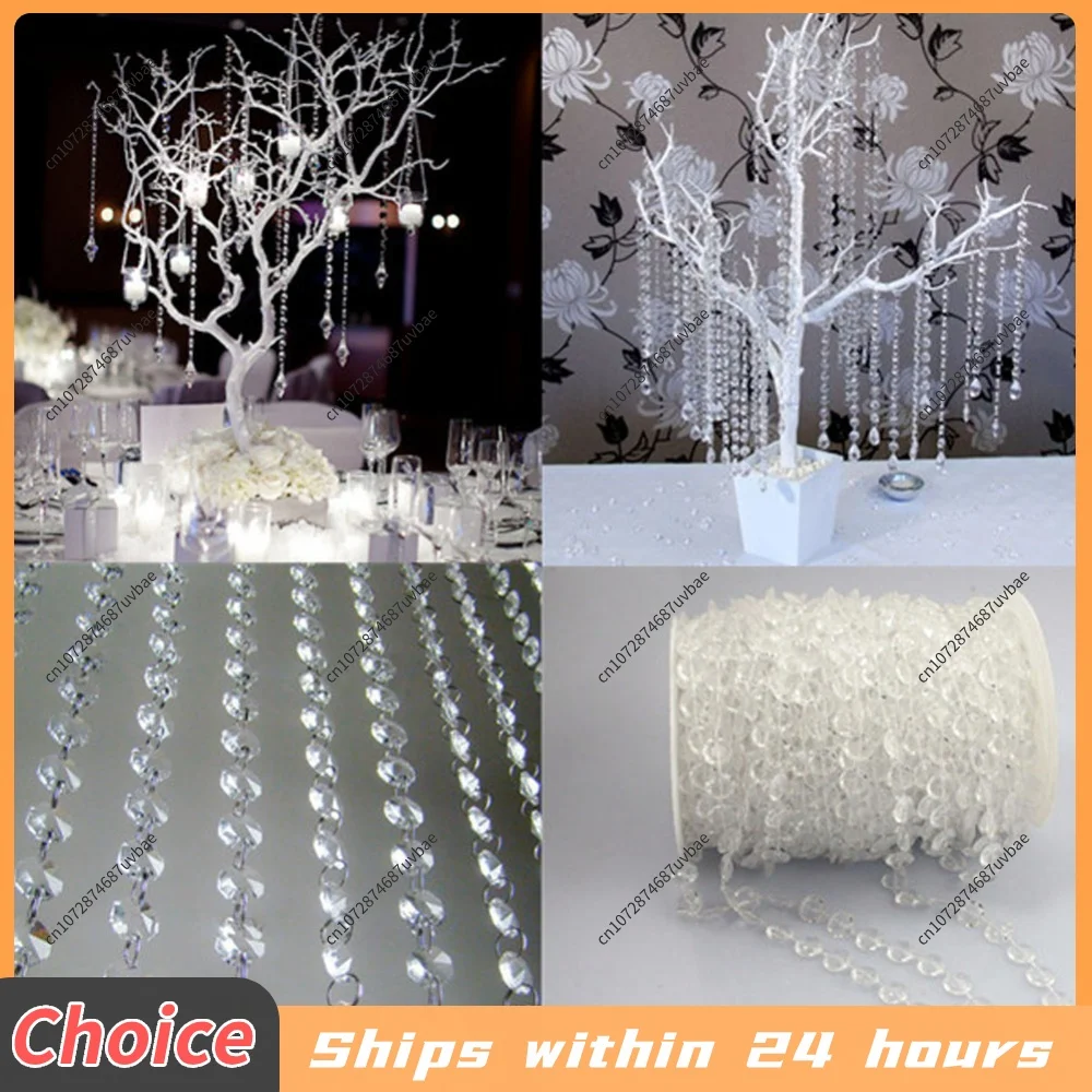 30M/Roll Living Room Partition Bead Curtains Acrylic Crafts Decorative Tassel Beads Strings Pendant Accessory for Birthday Party