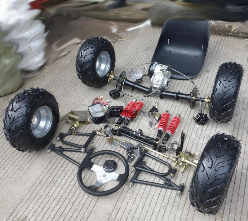 Electric four-wheeler kart accessories Front suspension Steering machine Differential shaft drive Rear axle motor 7-inch tire