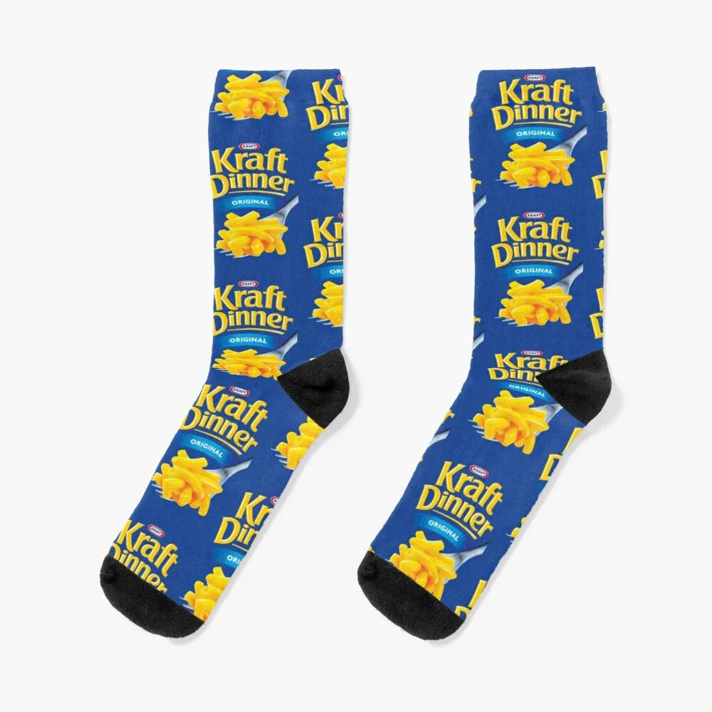 Calcetines de algodón con estampado para mujer, medias básicas con cuello en V, novedad, moda actual, Kraft Dinner Mac N Cheese