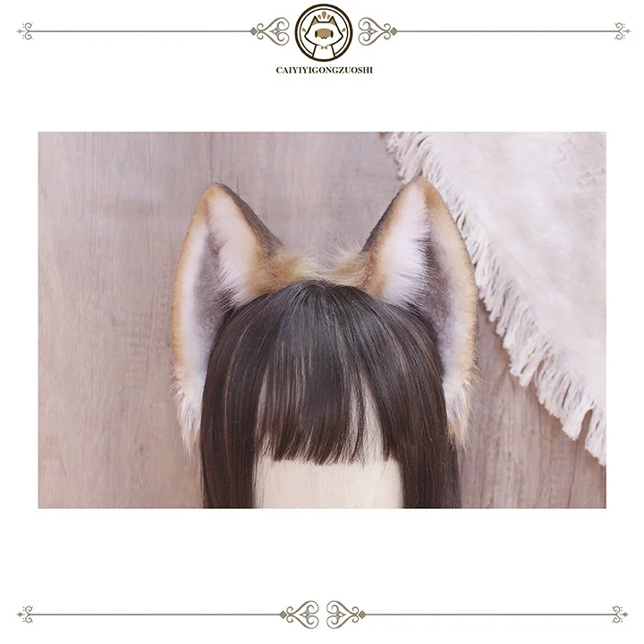 MMGG New Hand Made Work Coffee Fox Samwol Kim Fox Ears Hairhoop Headband Headwear Custom Made