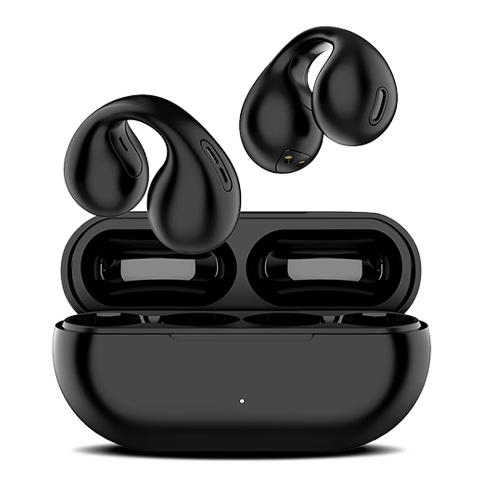 Wireless Bluetooth Headphones Earphone Clip On Ear Bone Conduction Earhooks Sport Earbuds with Charging Case Original Headset