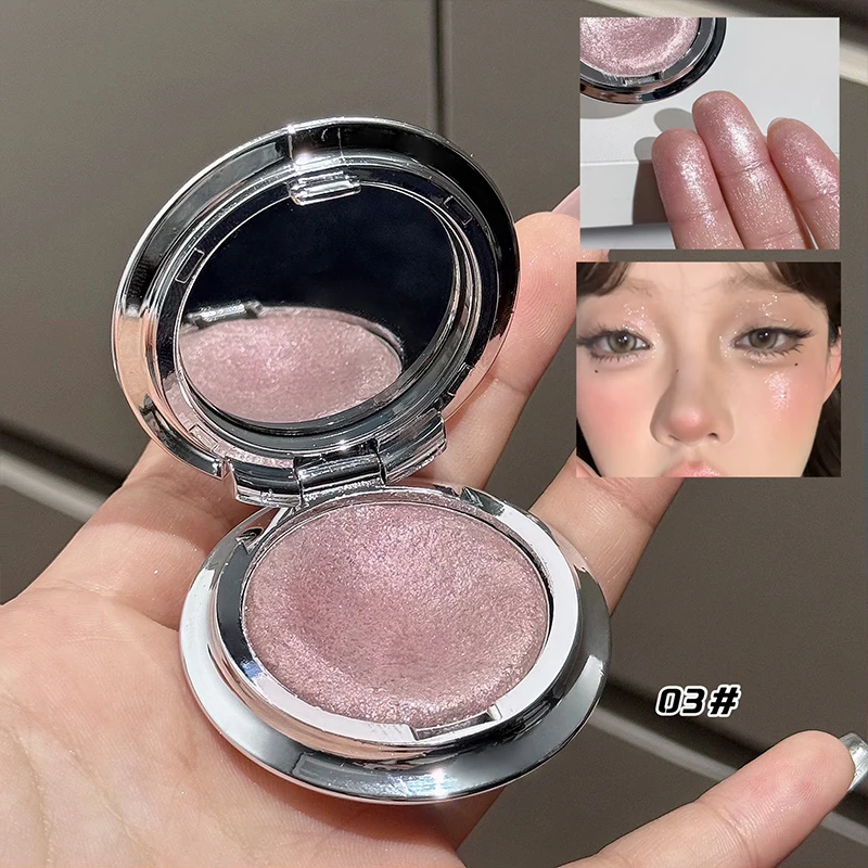 CACE resaltador monocromático en polvo champán brillo dorado iluminar maquillaje de ojos brillante textura de puré paleta de sombra de ojos de diamante