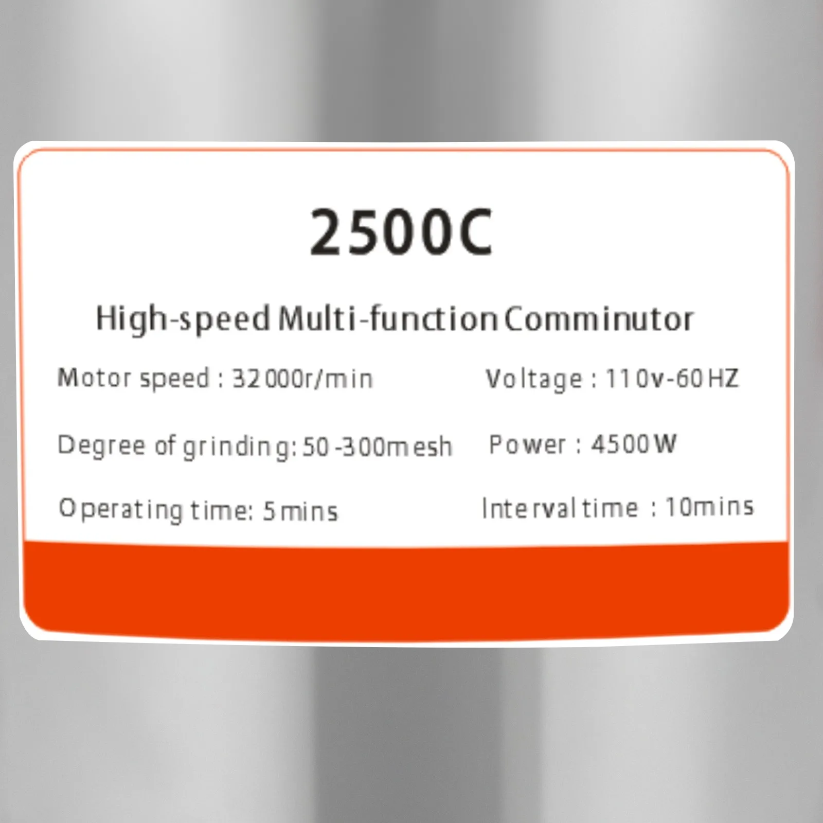 مطحنة توابل وقهوة كهربائية شديدة التحمل تجارية - 32 ك دورة في الدقيقة، سعة 5.5 رطل، مطحنة حبوب لمطعم المطبخ