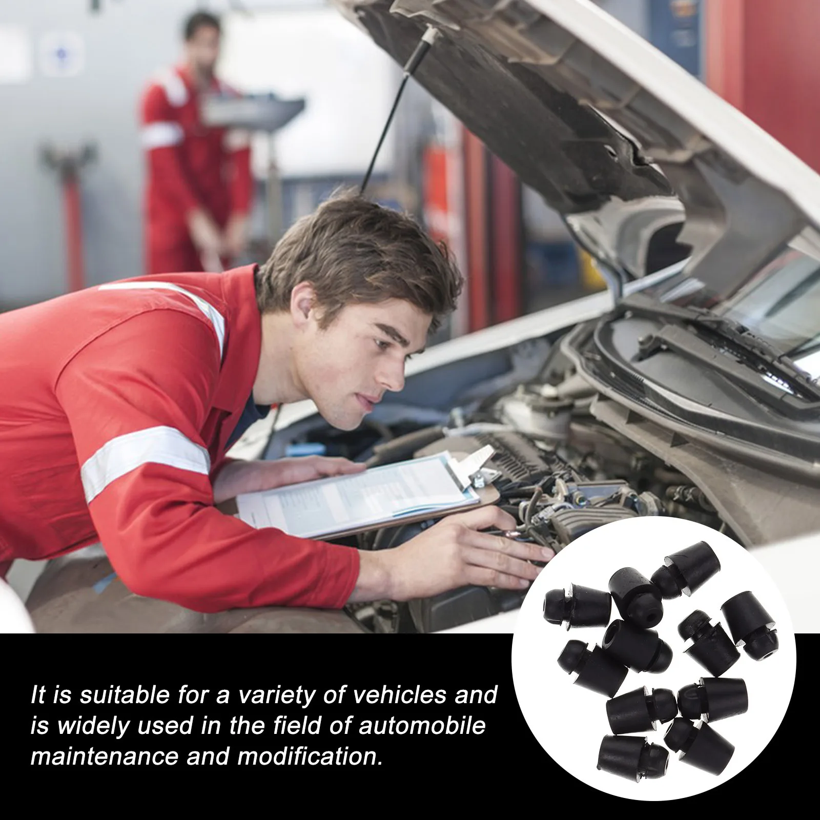 

10pcs Rubber Bumper Stopper For Car Hood Door Durable Vehicle Shock Absorber Pad Replacement Blocks Auto Exterior Parts