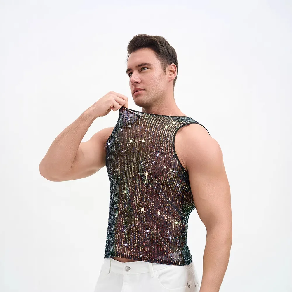 Men-Rhinestone-Tank-Top-Sparkly-Round-Neck-Sleeveless-Shirt-Sheer-Sexy-Rave-Festival-Nightclub-Party-Tops