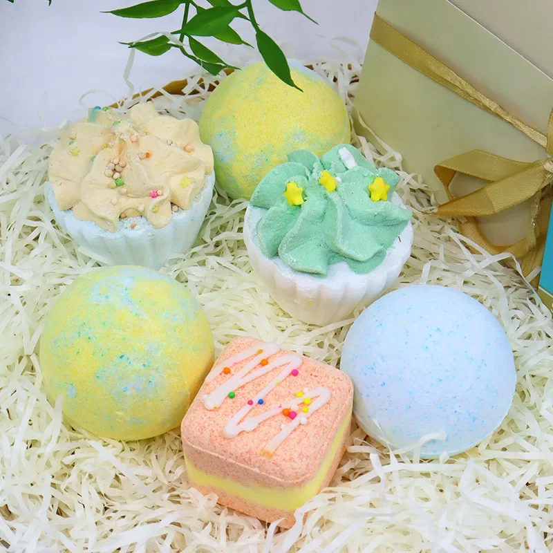 เค้กน้ํามันหอมระเหย Bath Balls อ่างอาบน้ํา Bubble Release ผ่อนคลาย Ease เกลืออาบน้ํากลิ่นหอมทําความสะอาด Moisturizing ชุดของขวัญ