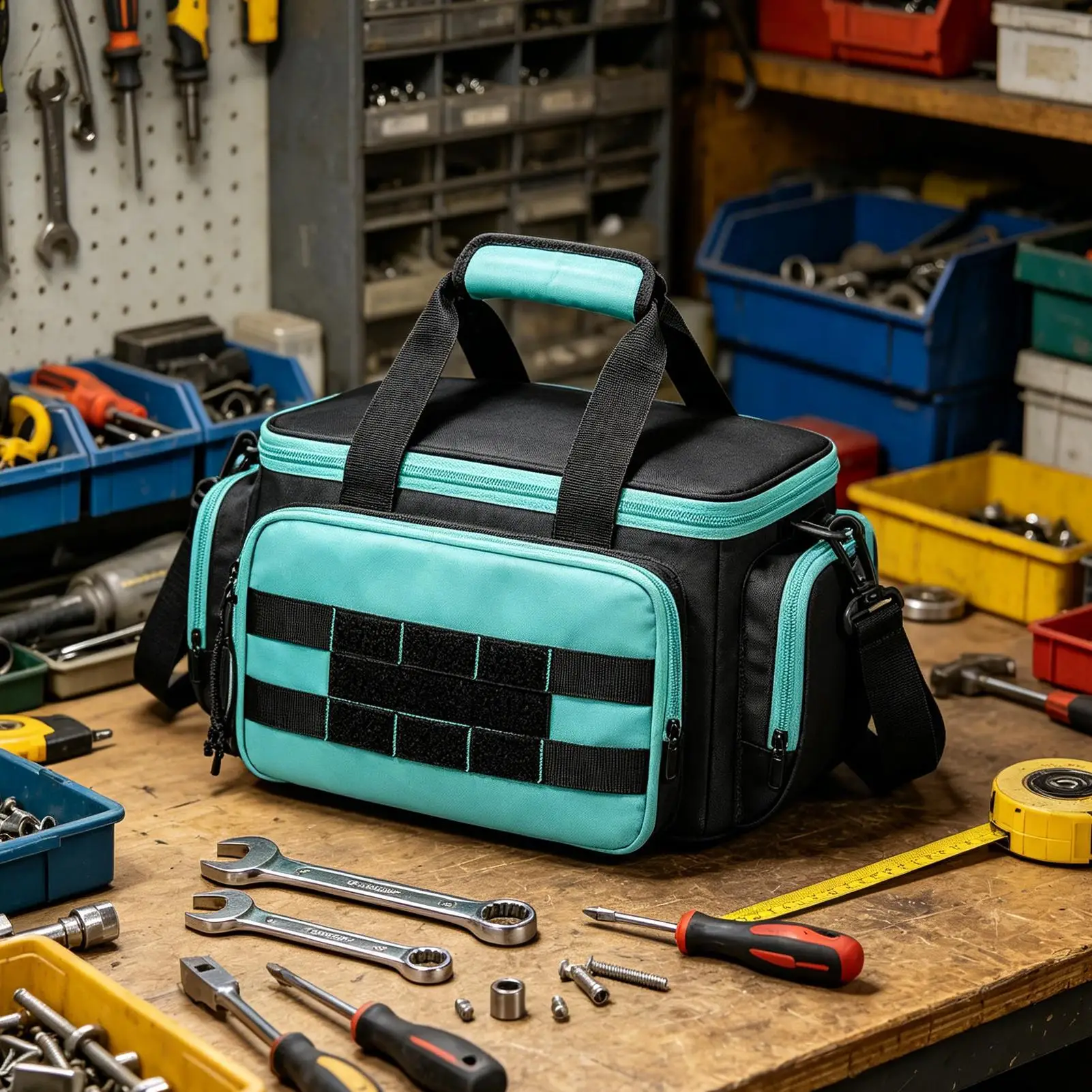 Tool Tote Oxford Cloth Large Storage Case Large Tool Bag For Electrician Carpenter Work Garden Dorm College Travel Construction