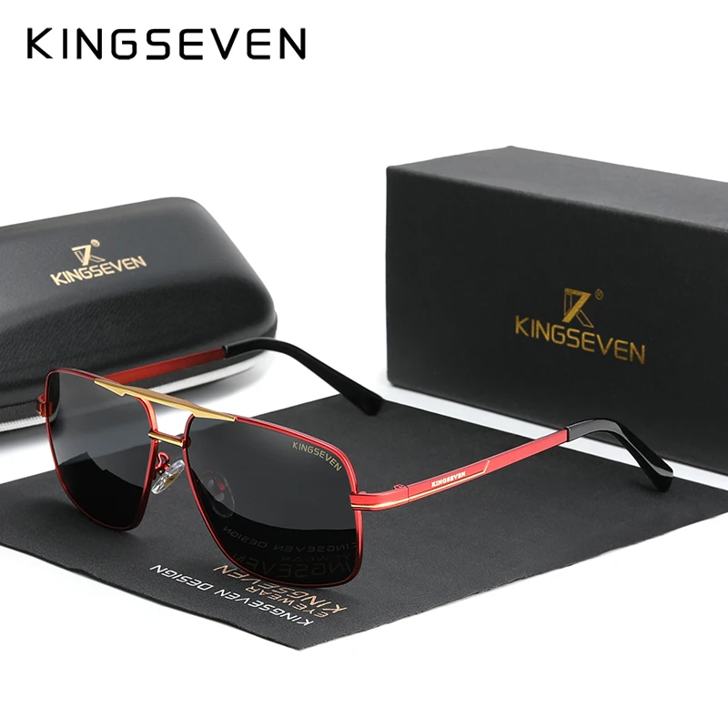 KINGSEVEN NEW Fashion Men's Glasses Polarized Fishing Driving Sunglasses Brand Men Women Stainless steel Material Gafas De Sol