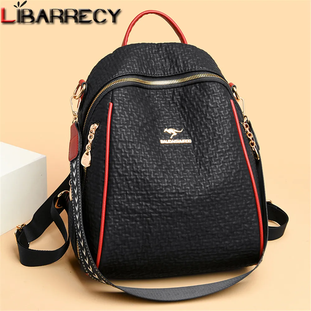 

2024 Women Leather Backpacks Vintage Shoulder Bag Female Backpack Ladies Travel Bookpack Mochila School Bags for Girls Bagpack