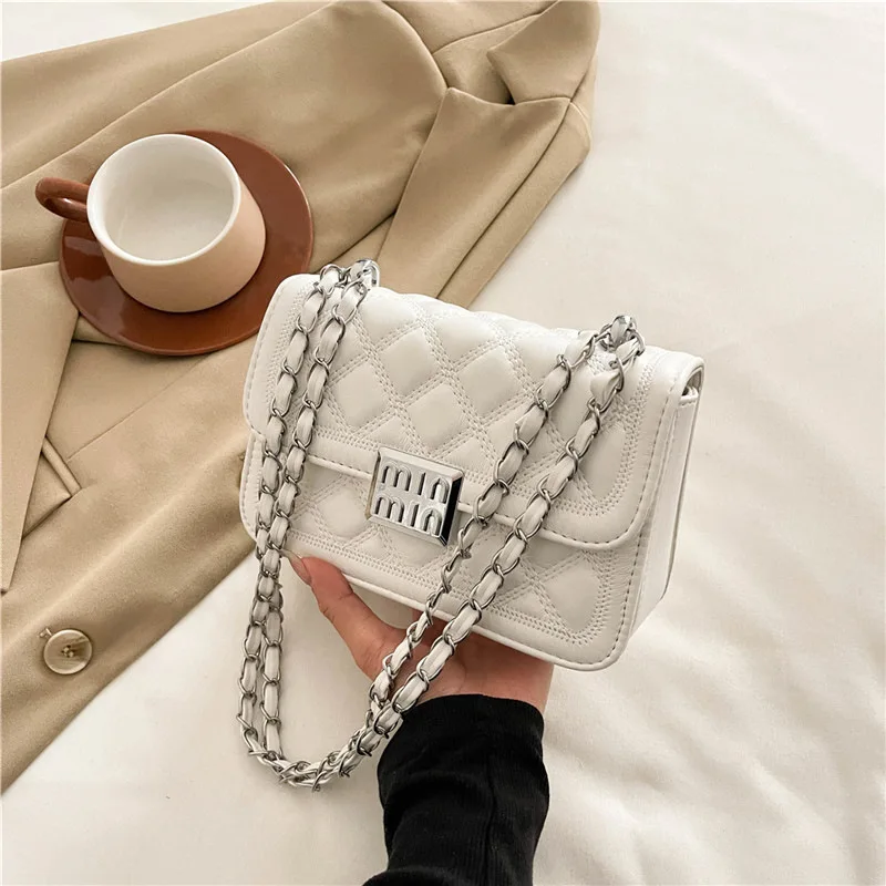 

2025 Geometric Quilted Chain Bag - 3-Way Convertible Vegan Leather Crossbody Nano-TPU Coating, OEKO-TEX