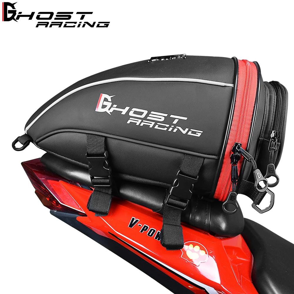 

GHOST RACING Motorcycle Tail Tank Bag Waterproof Multifunction Backage Motobike 10L Storage Luggage Large Capacity Accessories