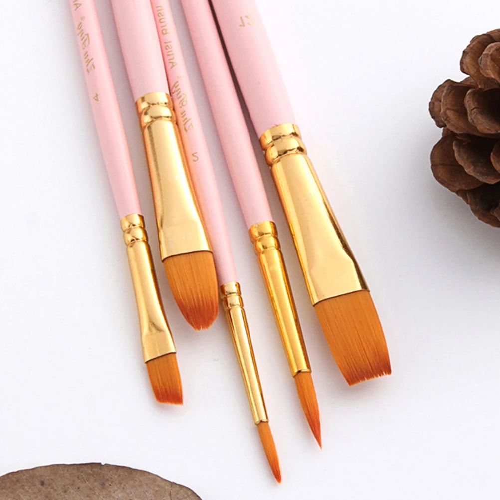 

5 Pcs Paint Brushes Durable Water Color Oil Painting Set Lightweight Painting Accessories Oil Paint Brush Travel Art Supplies