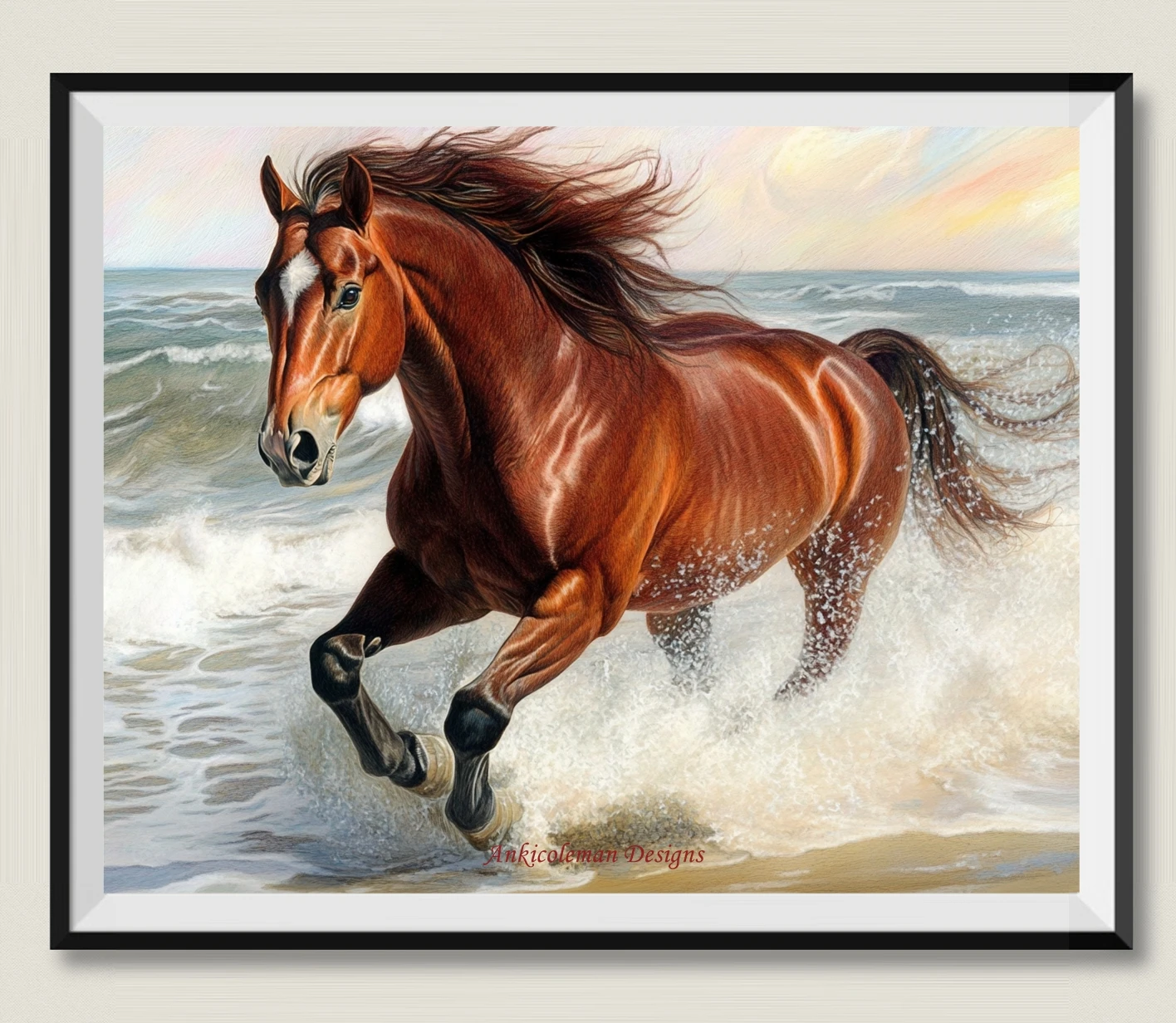 

Лошадь, бегущая по пляжу 1 - Набор для вышивания DMC высокого качества - Наборы для вышивания крестиком 14 карат, имитация масляной живописи