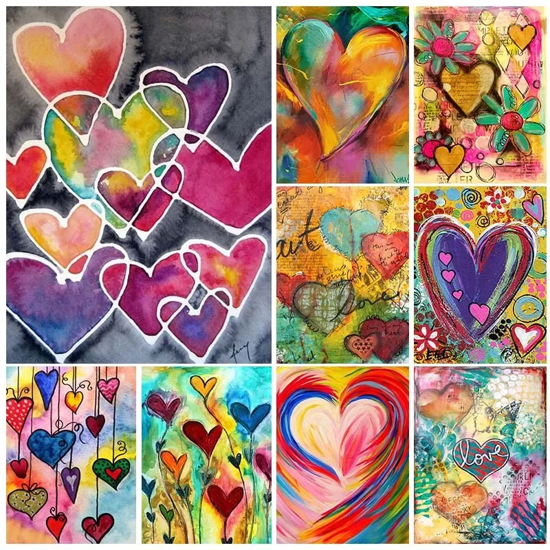 

Abstract 5D Diamond Painting Love Heart Painting 5D Diamond Mosaic Rhinestone Cross Stitch Kit Diamond Embroidery Home Decor