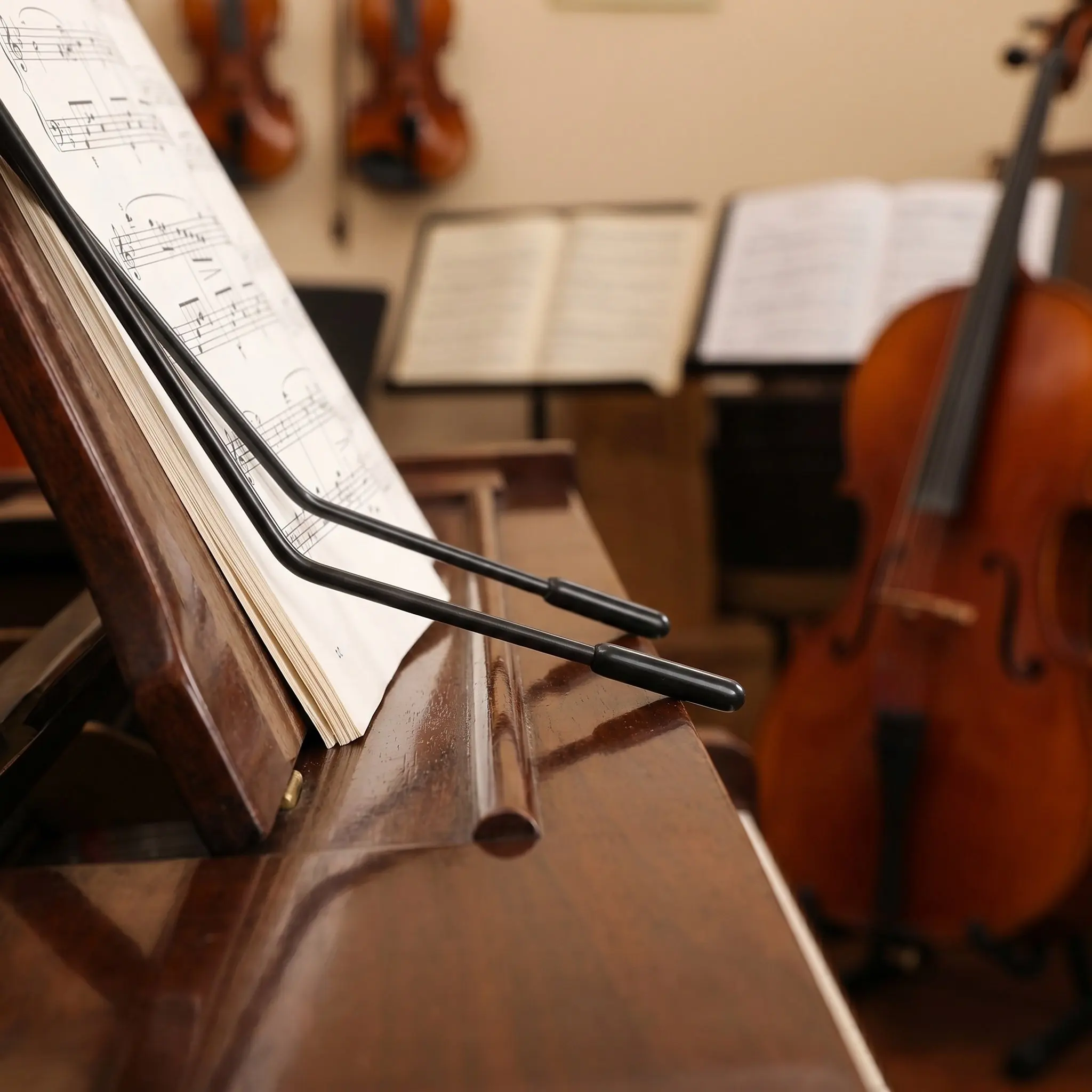 1Pair Music Stand Clips Metal Book Holder Page Clamp 6.5 Inch Piano Violin Orchestral Sheet Music Holder Clip for Performance