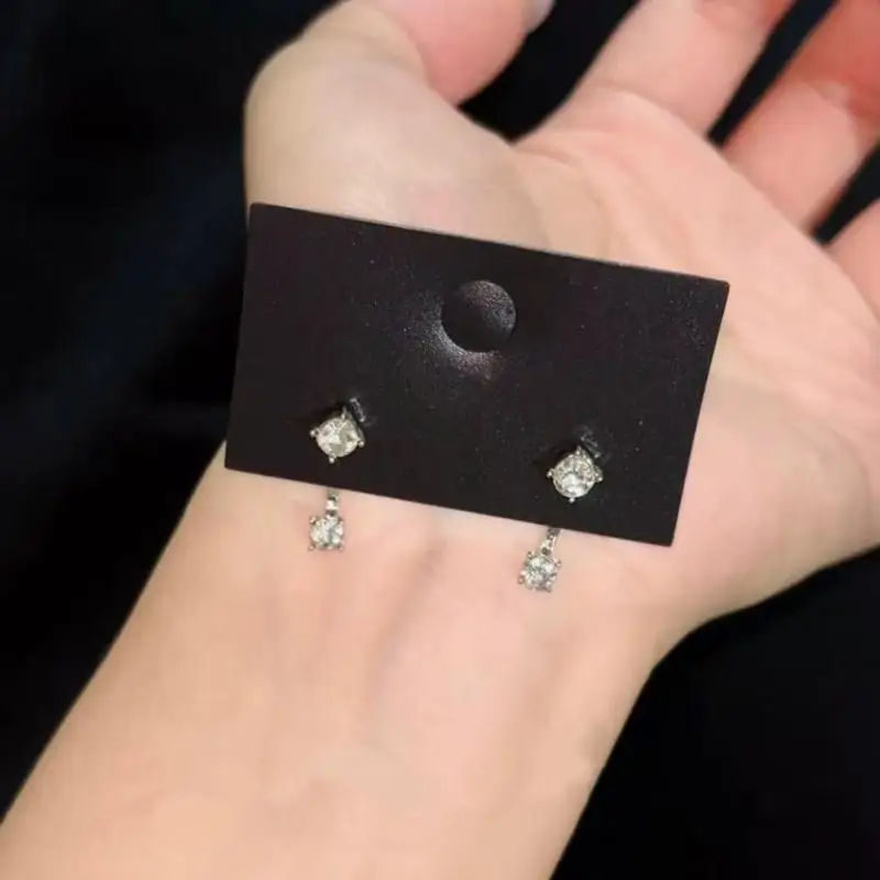 652F Stylish Earrings Elegant Studs Earring Sparkling Ear Studs Alloy Texture Ears Jewelry Suitable for Stylish Outfits