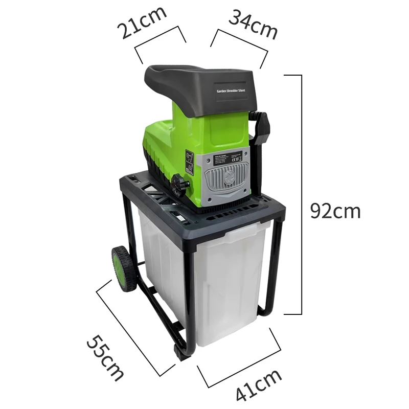 2800W High-Power Garden Wood Chipper Wood and Branch Shredder Crusher Compact Electric Branch Chipper for Home Use