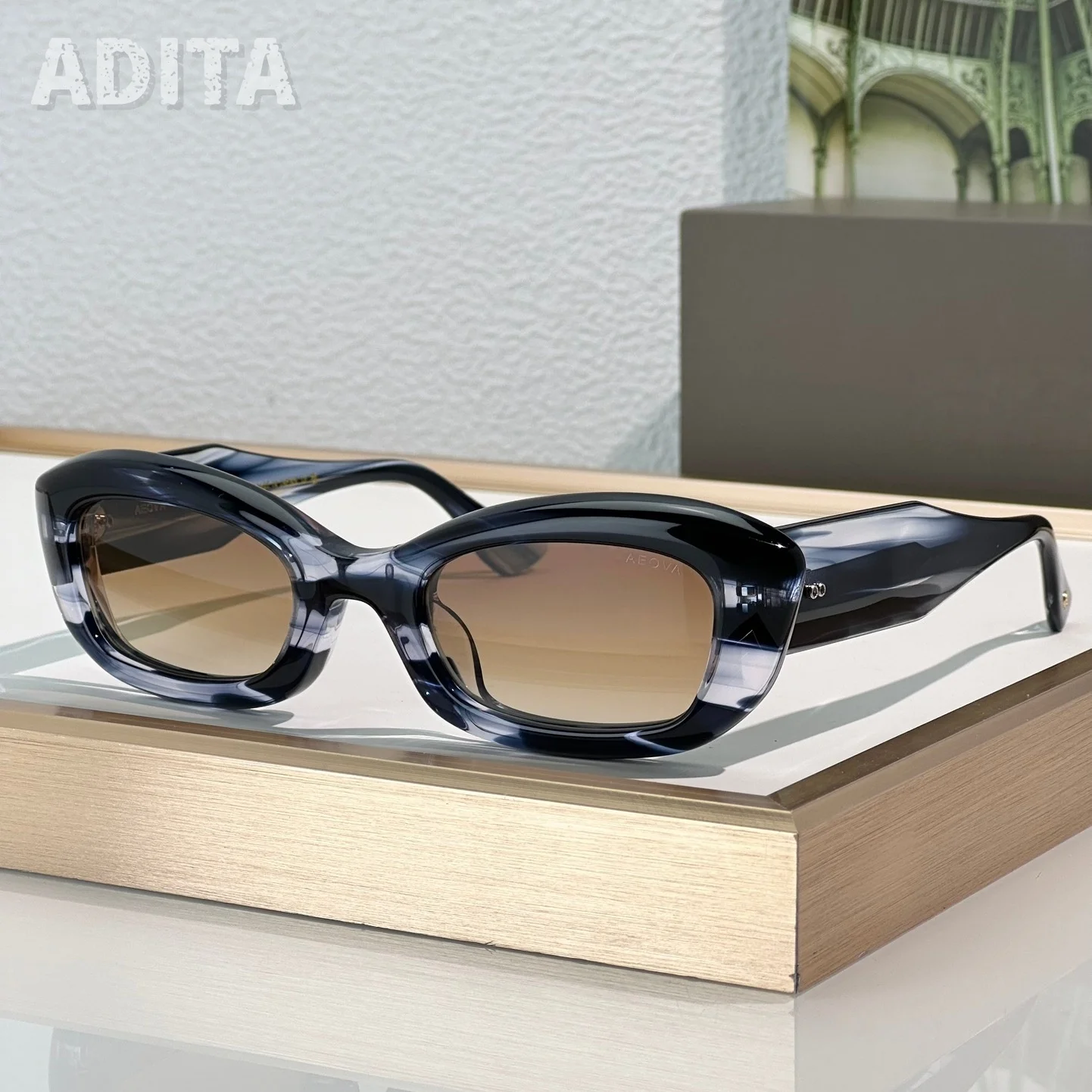 

ADITA AEOVA DTS729 47-23-145 Top Quality Mens Sunglasses for Women Classic Punk Luxury Acetate Titanium Designer Sunglasses