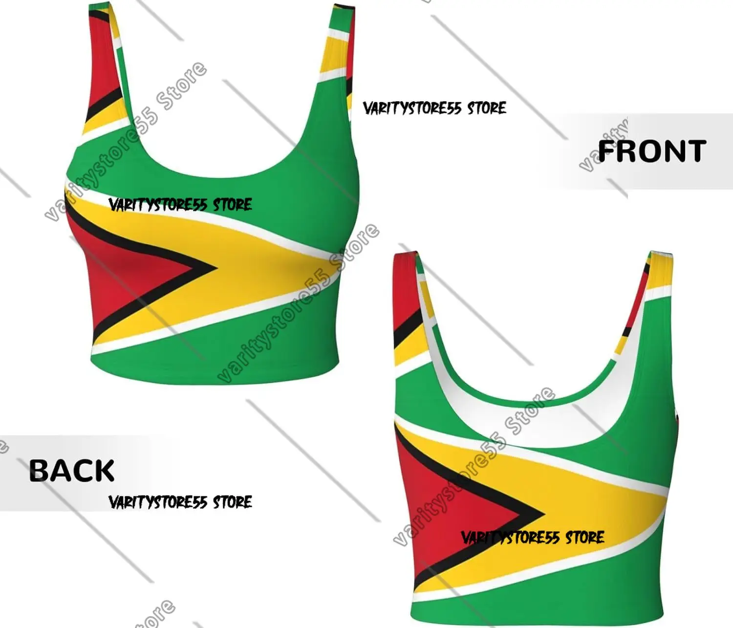 Flag Women's Sports Bras Yoga Crop Gym Tank Tops Back Exercise Workout Top Removable Pads Fitness Sleeveless Shirt