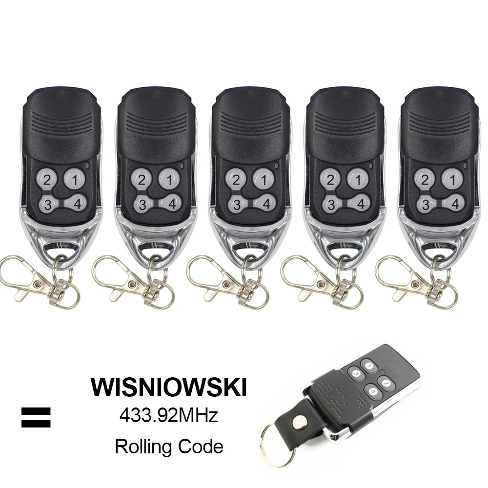 

5pcs Wisniowski Garage Door Remote Control 433.92MHz Rolling Code