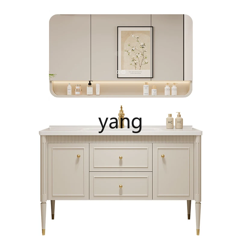 

lmm cream wind bathroom cabinet rock slab ceramic integrated basin combination toilet