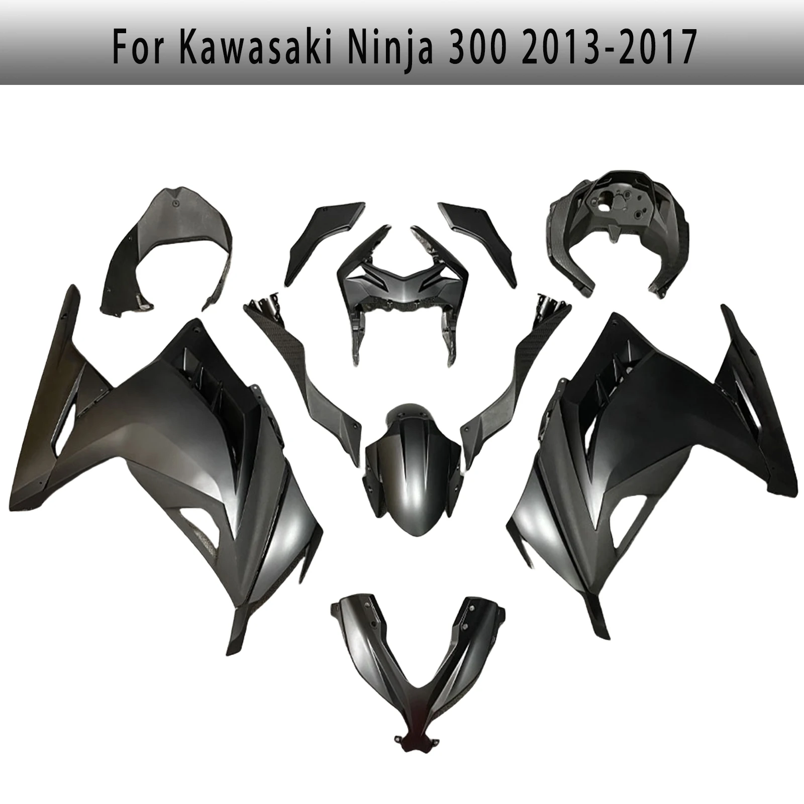 Matte Black For Kawasaki Ninja EX 300 2013 2014 2015 2016 2017 ABS Injection Full Fairing Set Bodywork Kit Panel NINJA Fairings