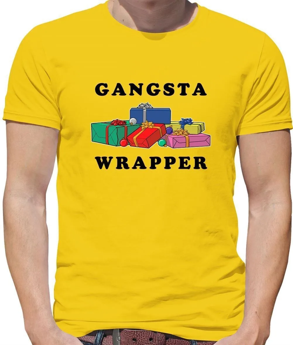 

Gangsta Wrapper - Мужская футболка - Рождественская гангстерская музыка Хип-хоп Рождество