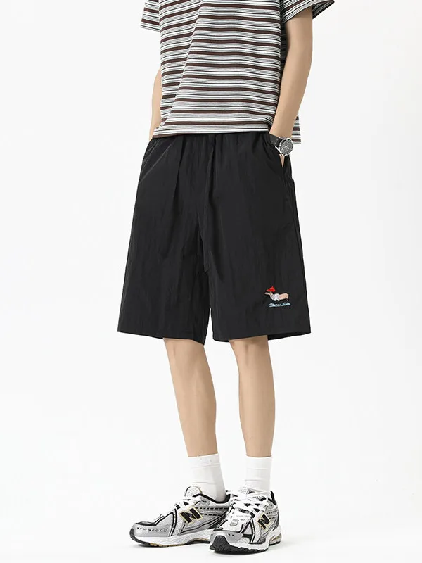 

Dopne Qui Dry Sports orts Men's Summer Outdoor Wear Sausage Dog Embroidery Fitn Straight Leg Five orts