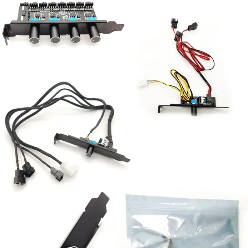 1 To 7 Computer Chassis Fan Speed Regulator Hub 3/4 Pin Variable Speed Heat Sink Speed Controller Hardware Cables