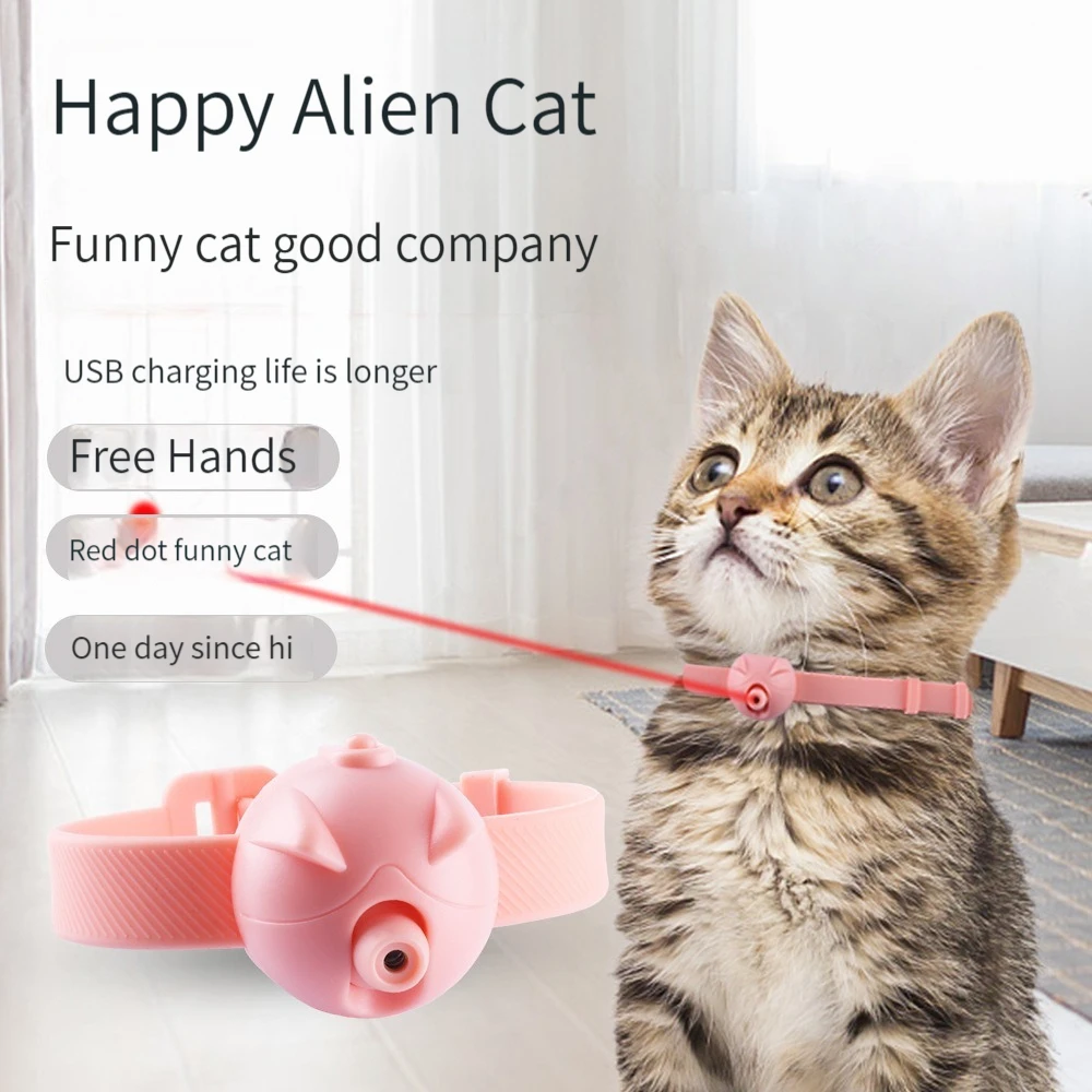 

Smart Laser Tease Cat Collar Electric USB Charging Kitten Wearable Automatically Toys Interactive Training Pet Exercise Toys