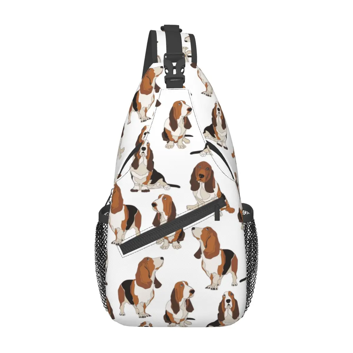 Basset Hound Dogs-bandolera para el pecho, bolso de hombro, mochila de día para viajes, senderismo, Camping, Satchel