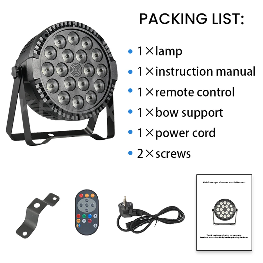 18X4W Disco Lights RGBW 4IN1 Par Can DMX512 DJ Party Lights 100W LED Wash Uplight Remote Control Stage Wedding Club Christmas